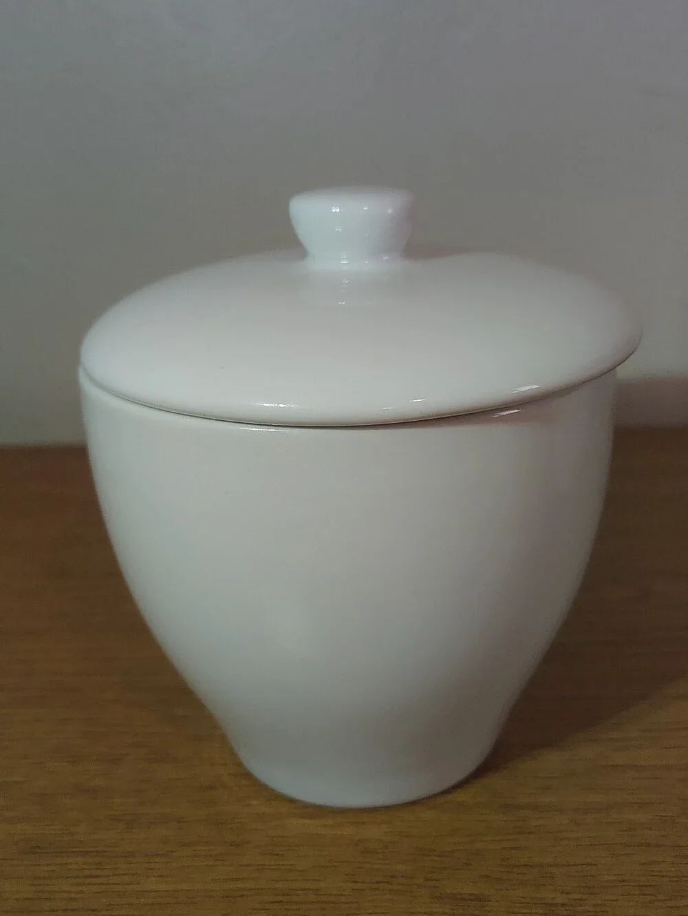 Pottery Barn White Ceramic Lidded Jar - Gloss Finish